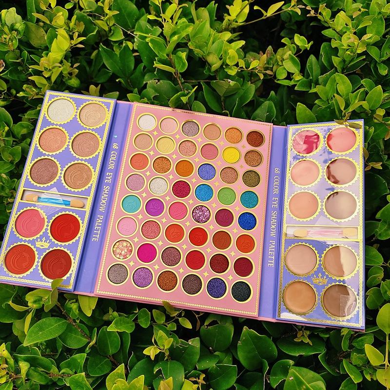 68-цветная палитра теней для век, палитра для макияжа, палитра для сценического макияжа COS