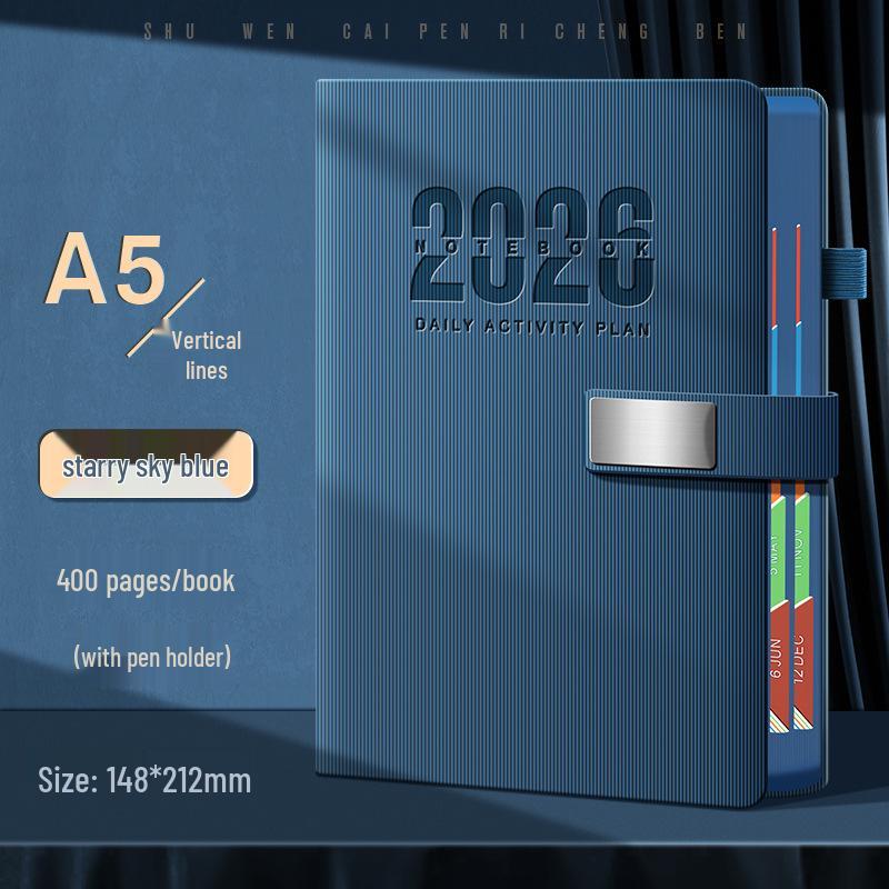 Custom 2026 365-Day Agenda Notebook: Nameplate Buckle with Time Management & Self-Discipline Check-In Features