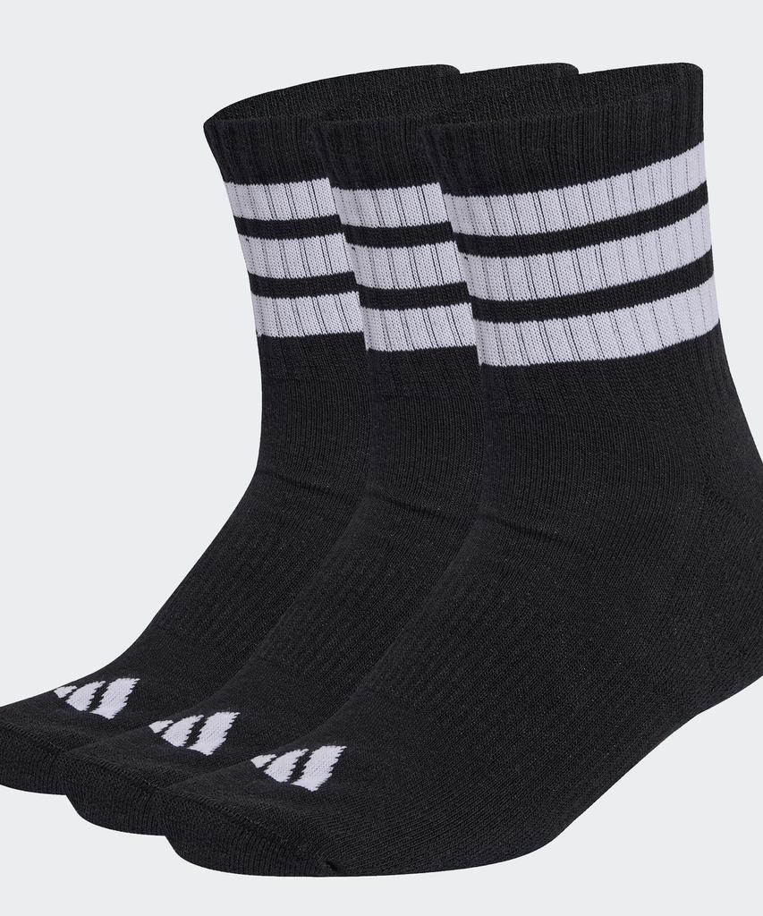adidas Спортивные носки средней высоты с 3 полосками и амортизацией, 3 пары Kc9617