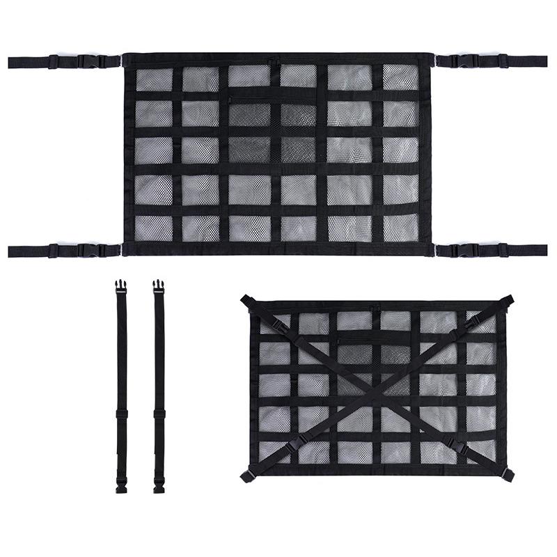 Модернизированный карман для багажной сетки на потолке автомобиля, 35,43x25,6 дюйма; Укрепите несущую способность и уменьшите провисание двухслойной сетки, органайзер для хранения на крыше автомобиля, внедорожник для грузовиков