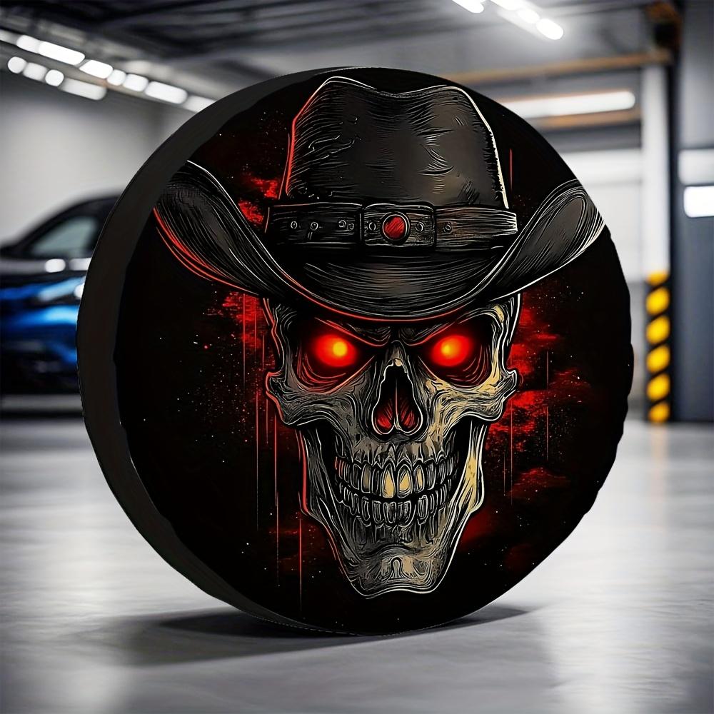 1pc, RV Essentials Tire Covers Gothic Skull Fabric,Without Electricity Road Trip Perfect For Outdoor Tire Covers