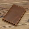 Vintage Crazy Horse Leather Credit Card Holder Thin Wallet Mens Real Cowhide Slim ID VIP Cards Bags Small Leisure Purses