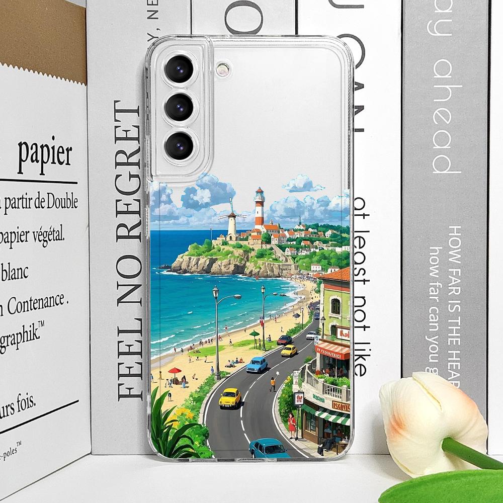 Чехол для телефона с рисунком «Дом Горный Пейзаж Прозрачный для Xiaomi Redmi Note 14 Pro Plus 13 12 11 10 PRO 14C 13C 12 9T 5G Мягкий Чехол