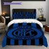 Inter Milan Emblem Background Bedding (1 * duvet cover + 2 * pillowcase, without core) Soft and comfortable Bedding set Christmas birthday gift