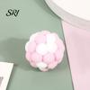 Plush Cat Toy Ball with Built-in Bell Soft Macaron Balls Fun Plaything Bite-Resistant Chew Toys for Indoor Cats and Kittens Noise Making