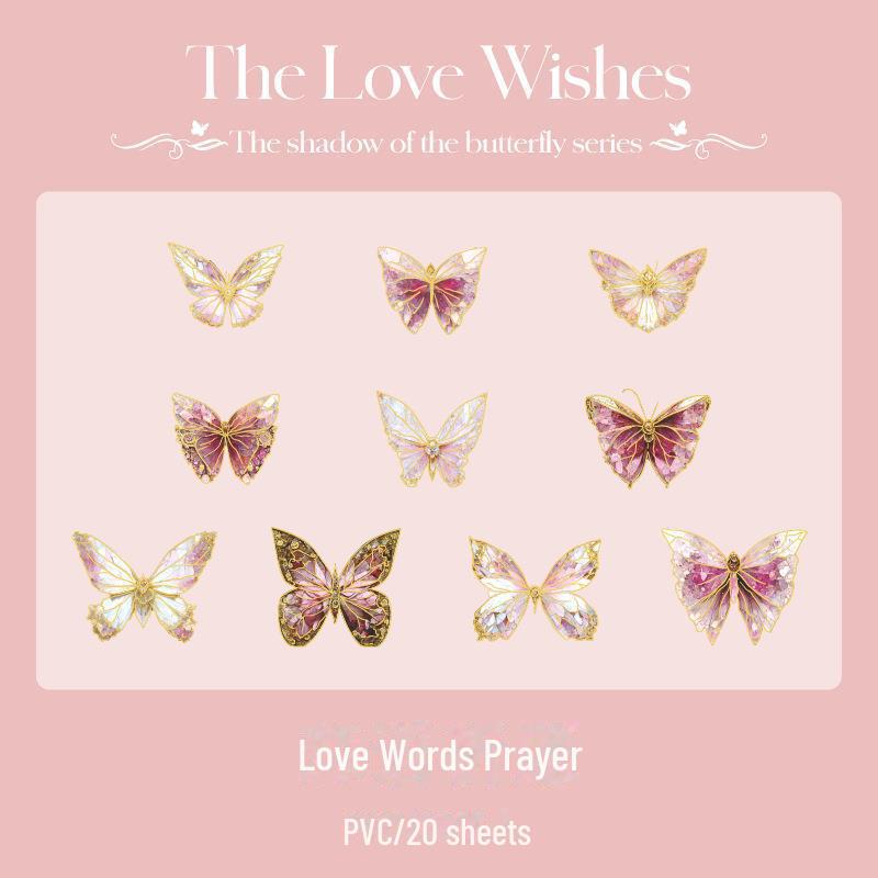 Мистер. Бумага Золотое Тиснение Бабочка Тень Ретро Наклейки Пакет