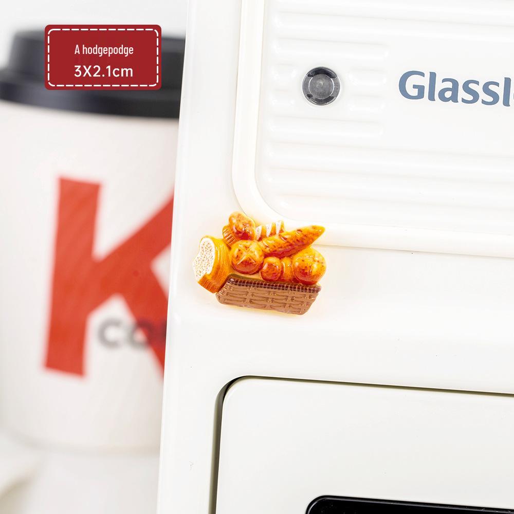 Miniature Cute Food Refrigerator Magnet Set - DIY Resin Home Decoration Stickers