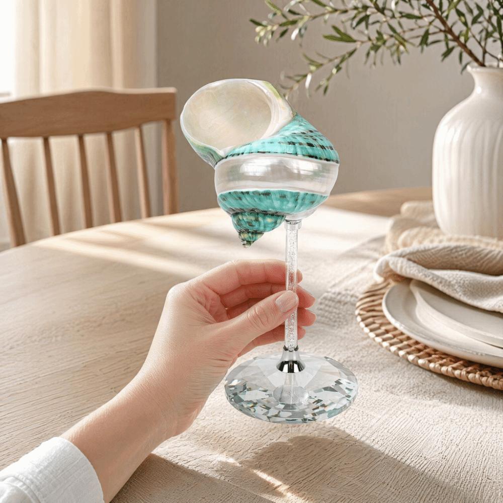 Natural Shell Conch Shell Goblet Glass Base Creative Wine Glass Natural Cocktail Drinks Cup Home