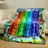 Rainbow Striped Bubble Pattern Blanket bedroom Blanket for Livingroom Couch lunch break Soft throw for Friend's festival Gift