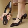 Мода НОВЫЕ Весенне-Осенние Женские Туфли Насосы Обувь из Натуральной Кожи для Женщин Остроносые Туфли на Тонком Каблуке Лаконичные Черные Высокие Каблуки Мэри Джейнс
