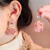 Корейские элегантные темпераментные серьги с кристаллами в виде цветка женские легкие роскошные серьги нишевого дизайна высокого класса