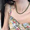 Elegant Green Agate Beaded Necklace for Women - Fresh, Simple, and Versatile Choker