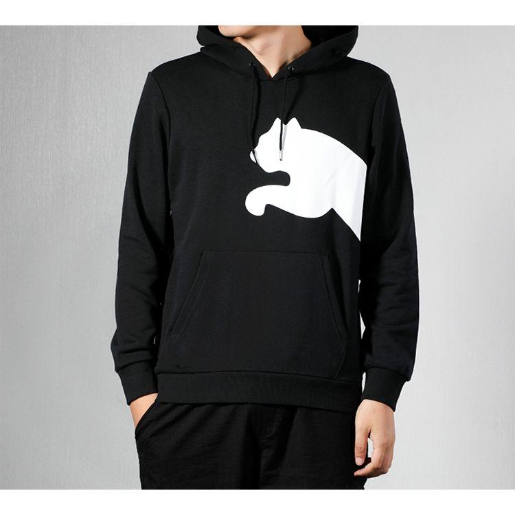 Puma Вязаная толстовка с большим логотипом Мужские топы Черный 580566-01