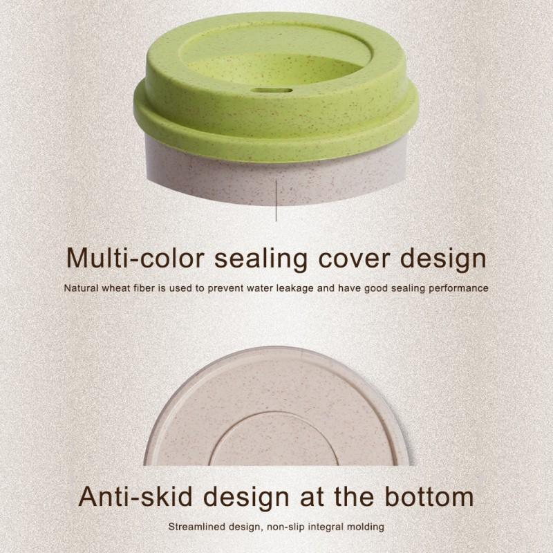 Многоразовая чашка для кофе, чая, двустенная изоляция, соломенная кружка из пшеничного волокна, уличная бутылка для воды, дорожная изолированная чашка