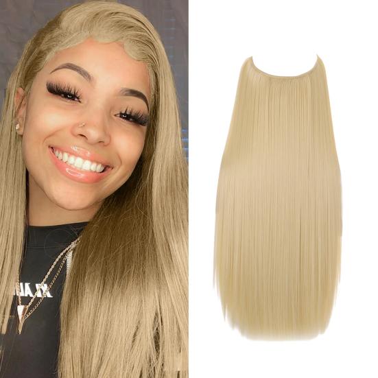 Женские длинные прямые волосы, регулируемый невидимый прозрачный провод, пушистый натуральный длинный вьющийся синтетический парик