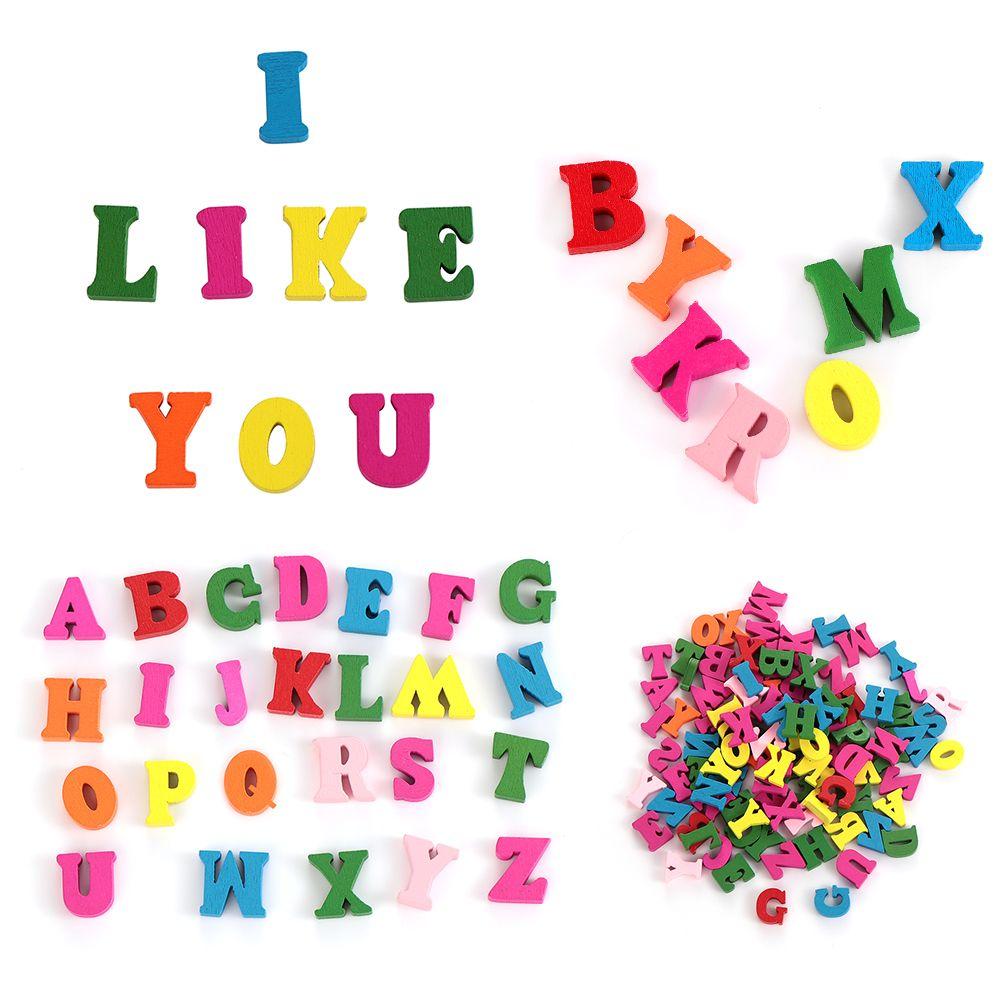 100Pcs New DIY Party Decoration Wooden Letters Alphabet Scrapbooking Wall Decorative