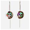 [R1058] - Handmade Silver-colored 'Columbine & Harlequin' Earrings - 14 Mm