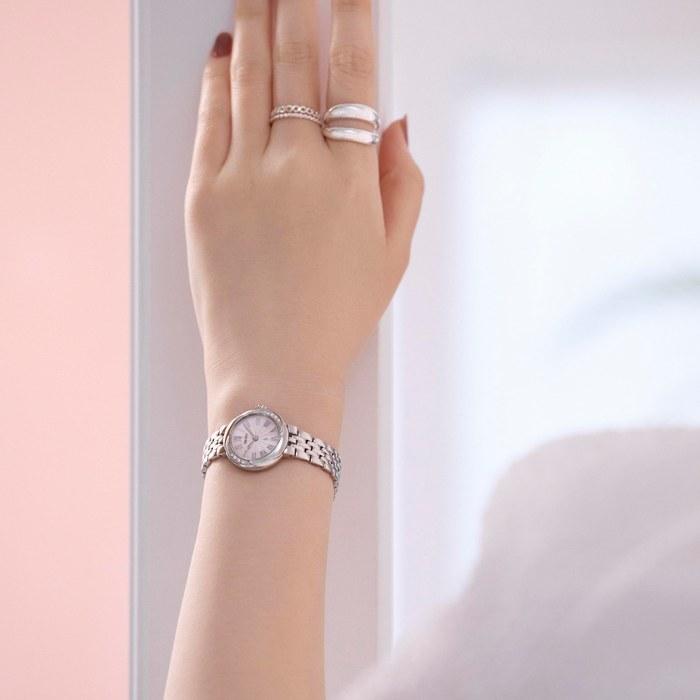 Женские часы Seiko Lukia SSWA001 Grow, Японский кварц, Корпус с выращенным бриллиантом, Розовый циферблат, Нержавеющая сталь