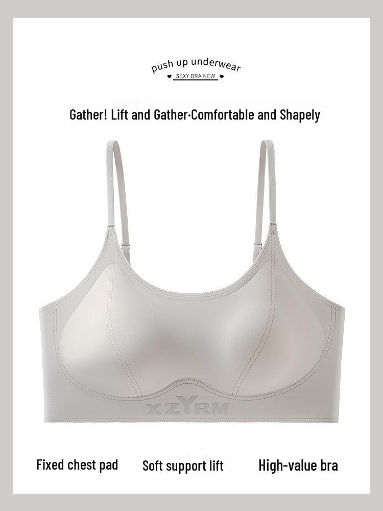 Women's Seamless Push-Up Strapless Camisole Bra with Spaghetti Straps and Beautiful Back Design