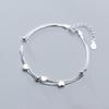 925 Sterling Silver Irregular Beaded Bracelet for Women Fashion Sparkling Crushed Silver Chain Bracelets Dainty Daily Jewelry