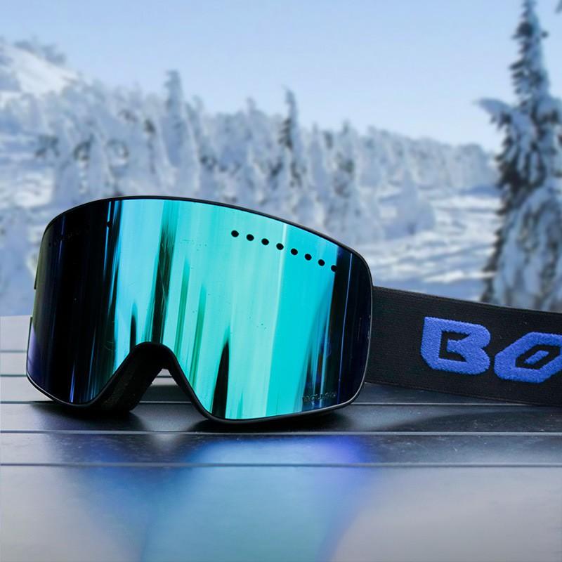 Dual-Layer Anti-Fog Ski Goggles Adults Windproof Sandproof UV-Protective Snow Sports Eyewear With Lens Compatibility