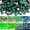 Green Flat-Bottomed Diamond Nail Drill, Glass Crystal Silver-Bottomed Mobile Phone Case Accessories Sticker Diamond Diy Rhinestone Jewelry Accessories
