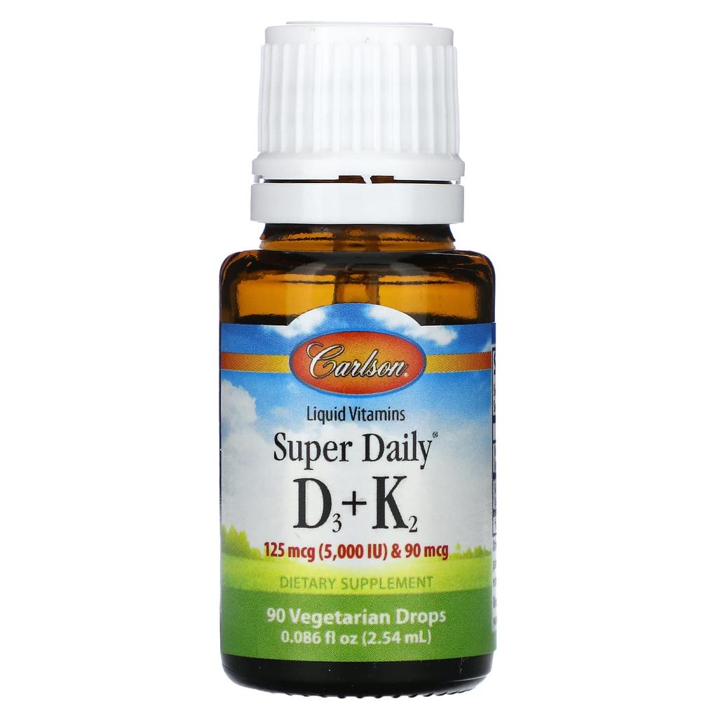 Super Daily® D3 + K2, 125Mcg (5,000Iu) & 90Mcg, 2.54Ml (0.086Fl Oz)