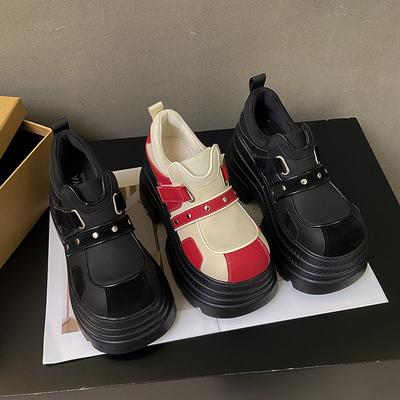 Платформенные туфли в тон, женские новые весенние нишевые дизайнерские туфли-маффины из маленькой кожи, увеличивающие рост, одинарные туфли