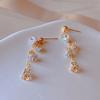 Unique design, pleated, natural baroque pearl earrings, trendy earrings, autumn/winter style, cute women's earrings