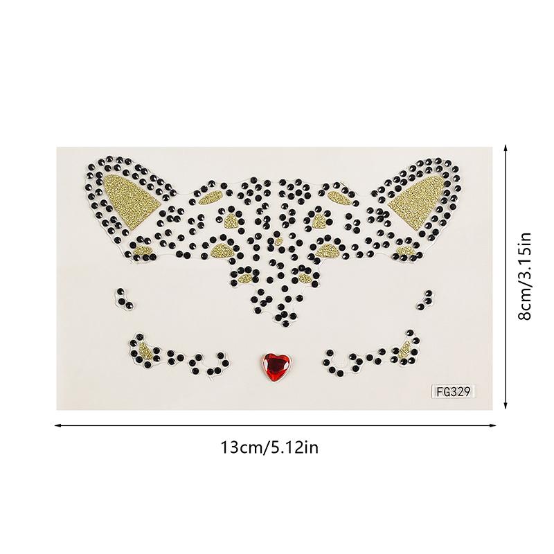 1 шт. 3D акриловая наклейка для дрели, милые наклейки для лица кошки, шар, вечерние украшения для лица, алмазный маскарад, временные татуировки, наклейки