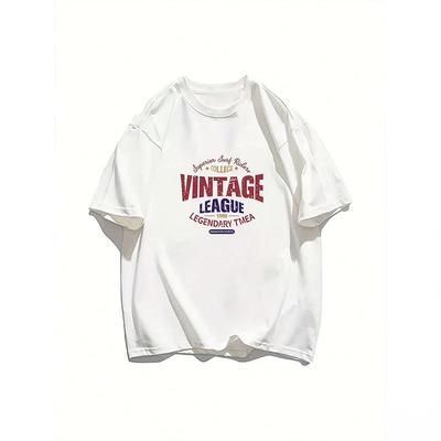 Футболки с принтом букв Мода Каваи Круглый вырез Современная футболка с коротким рукавом Тренд 90-х Повседневная женская одежда Летний короткий рукав