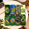 Бразилия Бразильский флаг Чехол для телефона Для iPhone 17,16,15,14,13,12,11 Plus,Pro Max,XS,Мягкий силиконовый Черный чехол