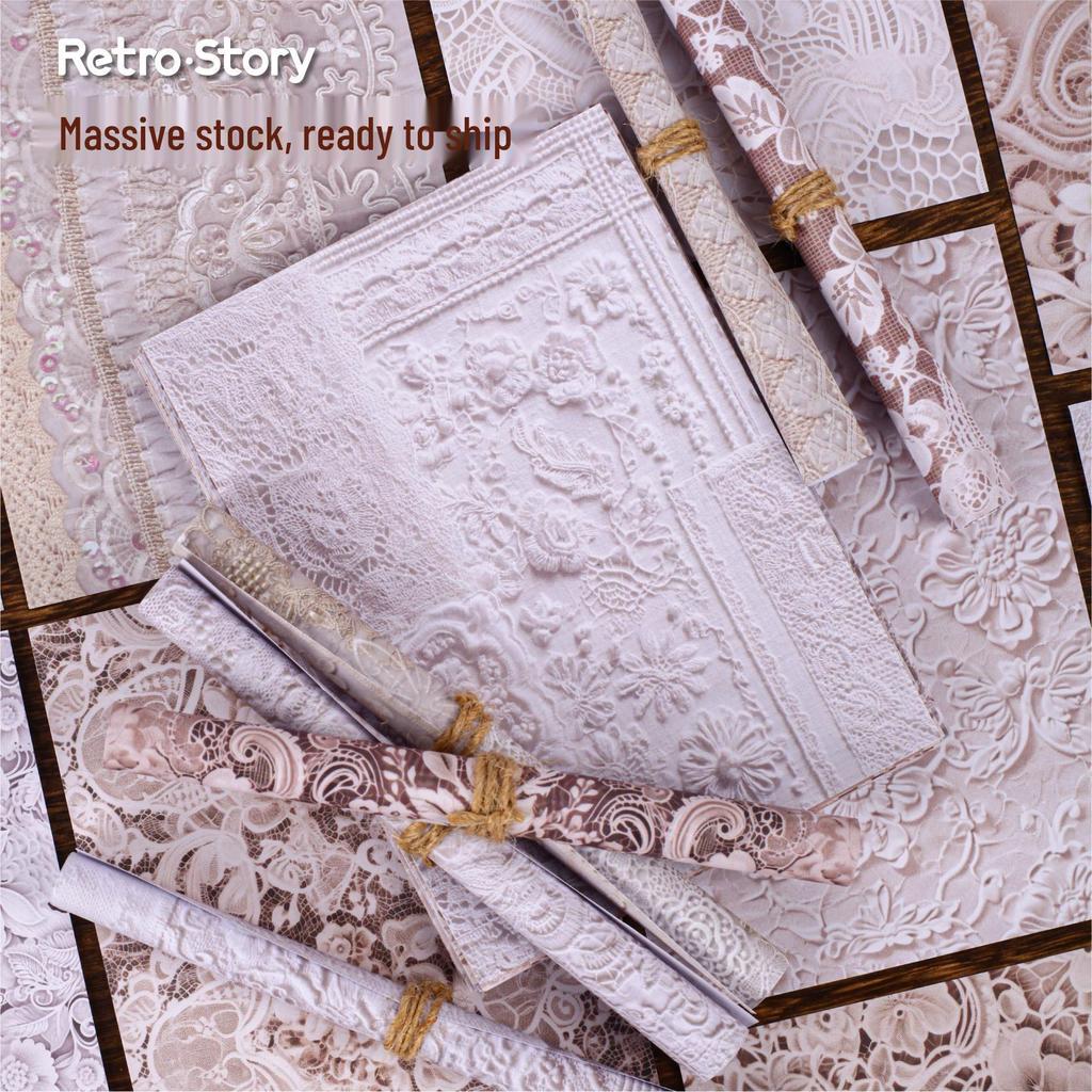 Кружевная серия RetroStory: Романтичный Мечтательный Ретро Ita Bag Набор Бумаги для Фона Журнала