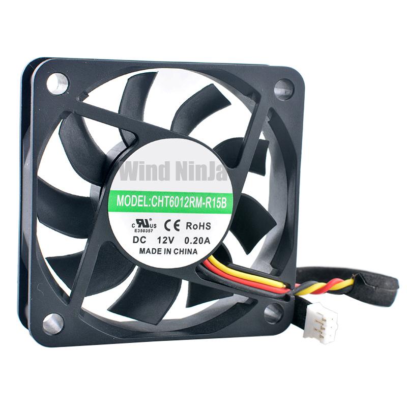CHT6012RM-R15B 6см 60мм вентилятор 60x60x15мм DC12В 0.20А 3-pin Осевой вентилятор охлаждения для импульсного блока питания