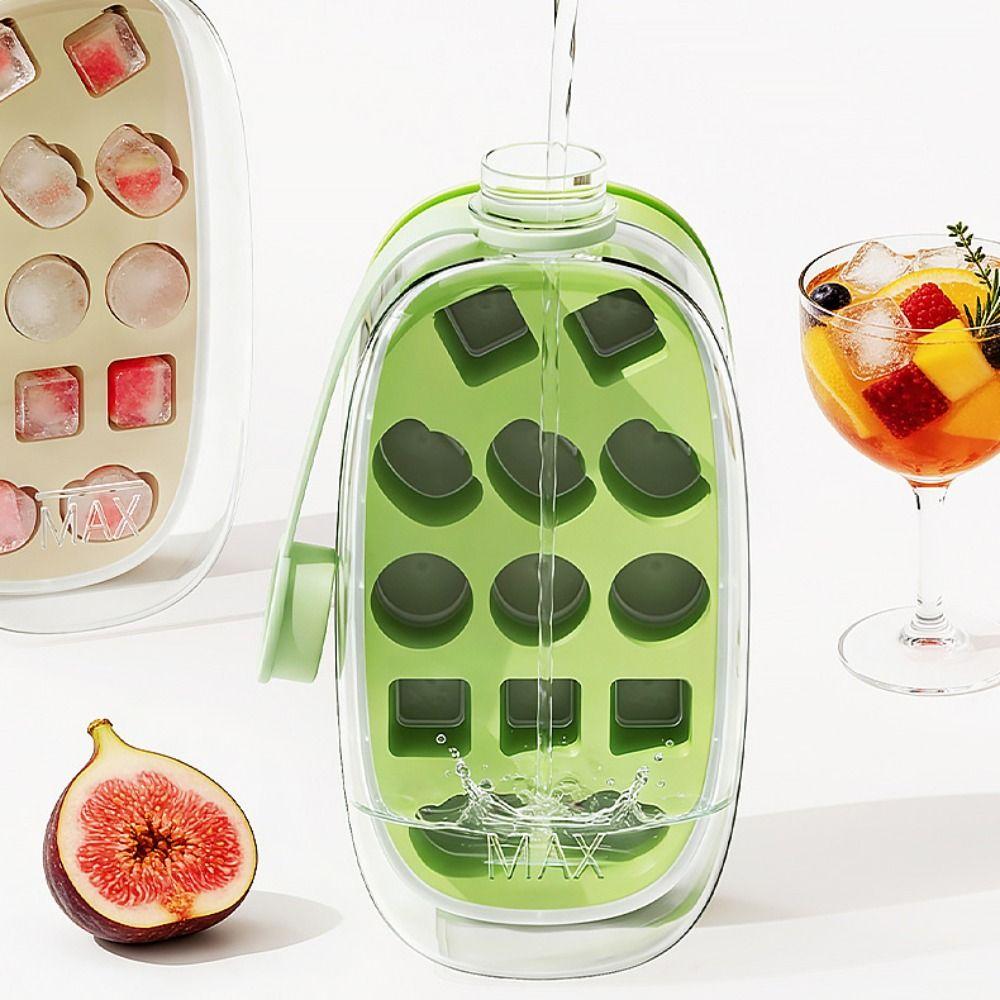 2 in 1 Ice Cube Water Bottle Press Type Ice Cube Molds Multi-Function Ice Maker  Summer Use