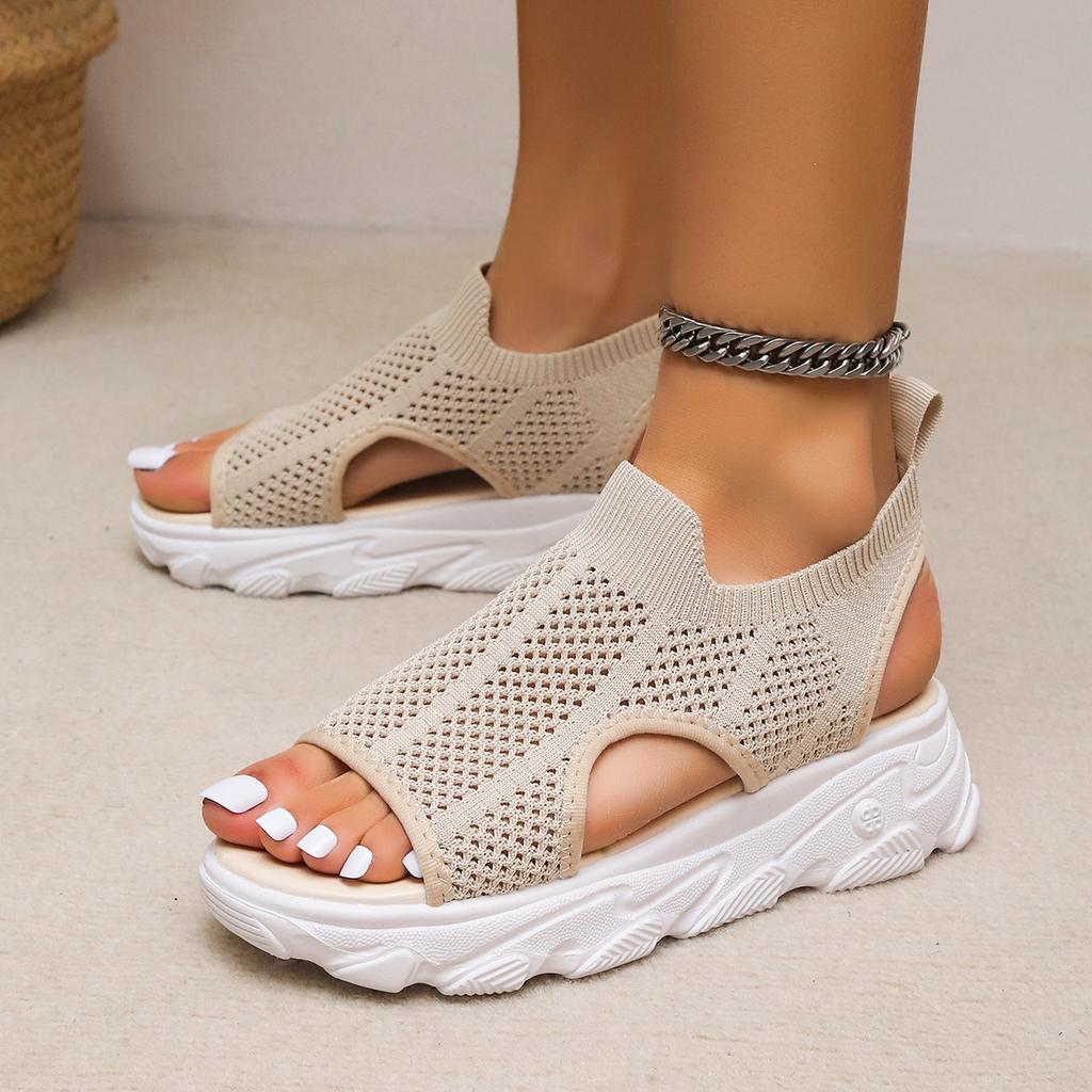 2024 Summer Waterproof Sandals Women Breathable Large Size Sneakers Casual Platform Open Toe Shoes Fashion Platform Sandals