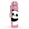 1PC Black White Panda With Small Heart Print 750ml Color Plastic Sports Water Bottle Leakproof Flip Straw Lid Suitable for Sports Office Home Use