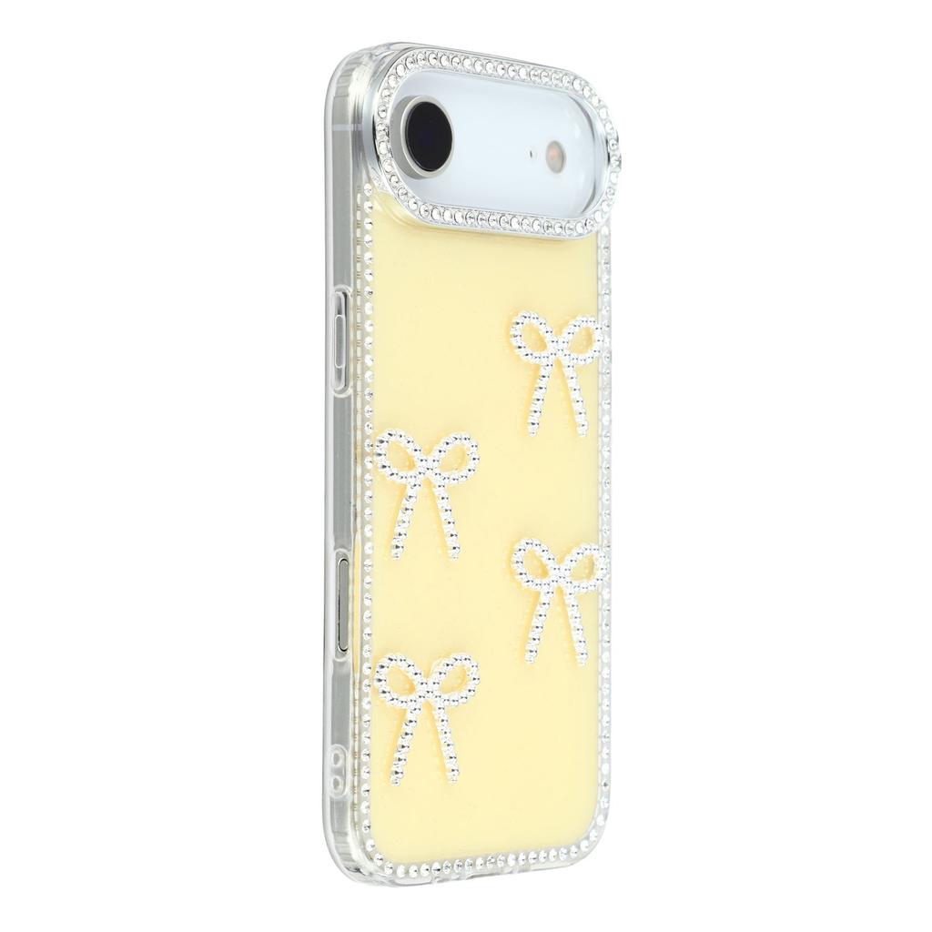 For iPhone Air Case Rhinestone Edge Butterfly Bow Decor TPU+PC IMD Phone Cover