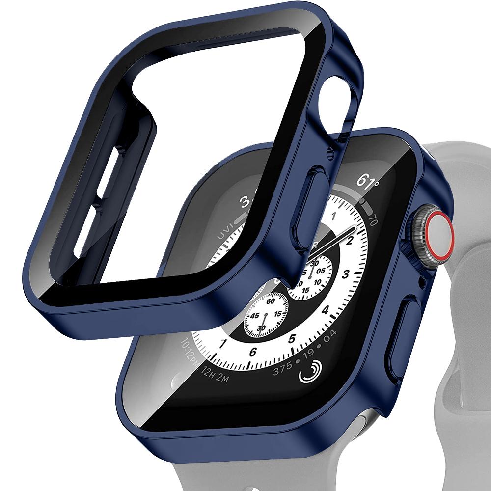 Waterproof Case for Apple Watch 7 8 45mm 41mm 44mm 40mm Screen Protector Cover Straight Edge Bumper iWatch 4 5 SE 6 Accessories