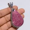 Fantastic Top Grade Qualite 100% Natural Rhodonite Pear Shape Vintage Style Handmade Jewelry 925 Steling Silver Plated Pendant 2.4" WSJ-4838