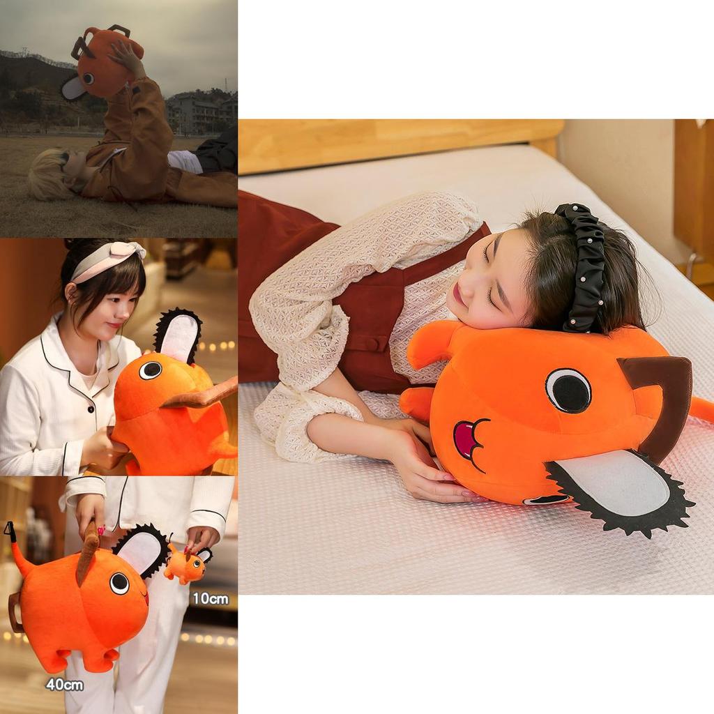 Handcrafted Chainsaw Man Pochita Plush Toy Stuffed Doll Irresistibly Soft Short Plush 10/25/40cm Throw Pillow Kids Birthday Xmas Gift