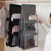 Bag Storage Bag Double-sided Transparent Visible 6/8 Pockets Great Load Bearing Handbag Purse Organizer Dust-Proof Wardrobe Closet Bag Hanging Holder