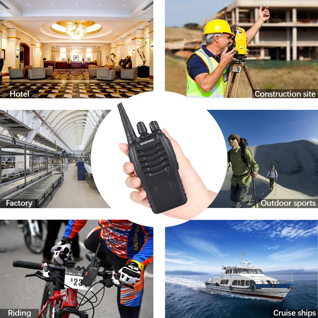 Aoresac Рации Baofeng BF-888s, 10 шт., водонепроницаемые перезаряжаемые радиостанции двусторонней связи дальнего действия