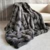 Soft Faux Fur Winter Blanket Double Layer Throw Blanket Rabbit Fur Plush Sofa Cover Bed Blankets for Christmas Home Decoration