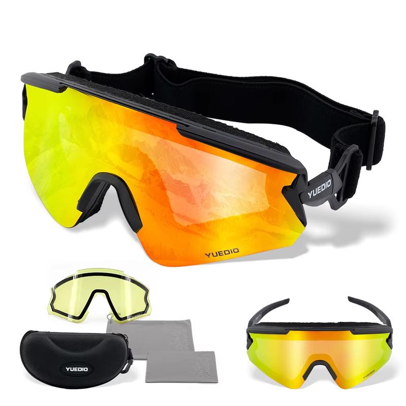 UV400 Anti-Fog Ski Goggles Multifunctional Snow Sports Sunglasses with Full-Coated Spherical Lenses for Outdoor Use