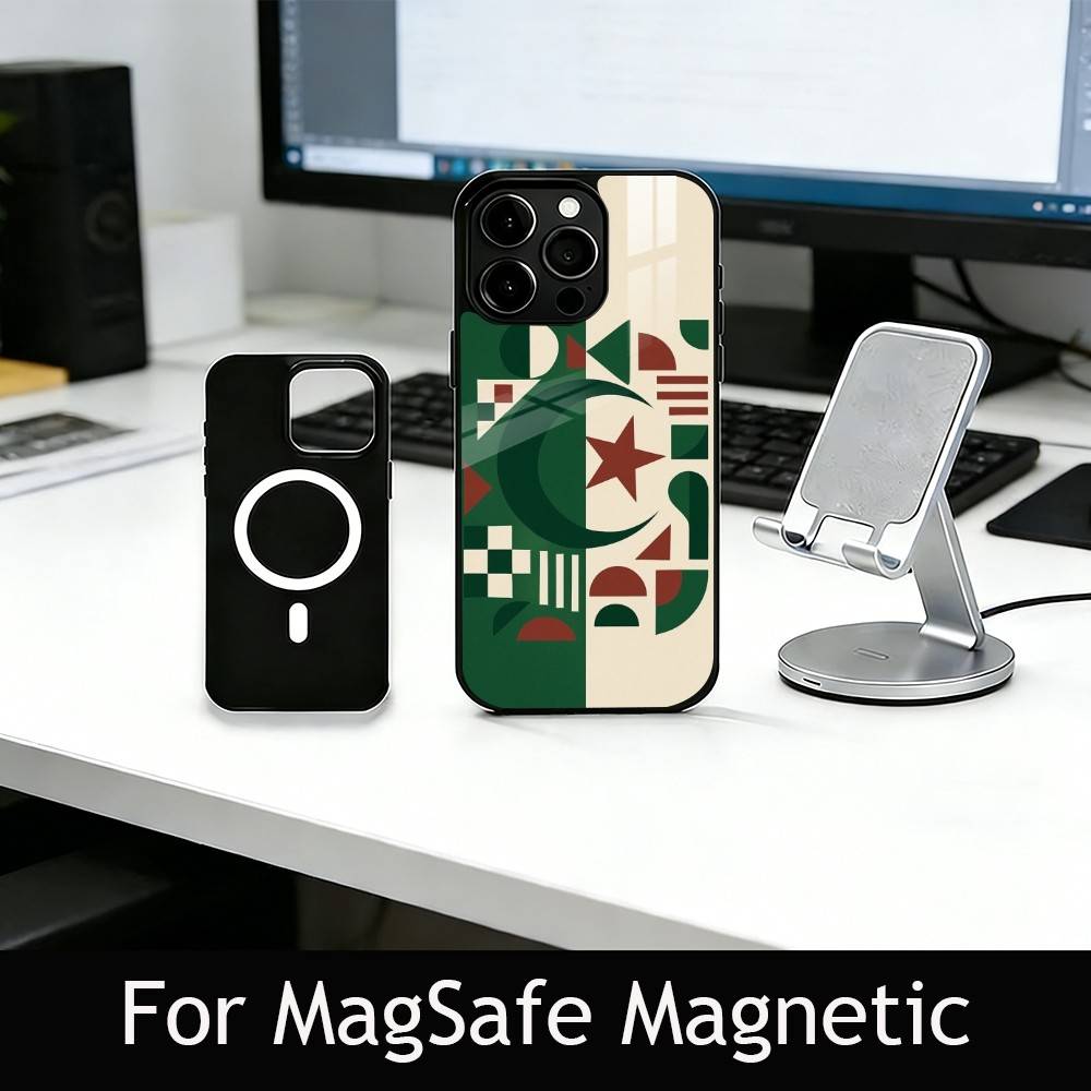 A-Algeria F-Flag Phone Case For iPhone17,16,15,14,13,12,11 Plus,Pro Magnetic with Magsafe Wireless Charging