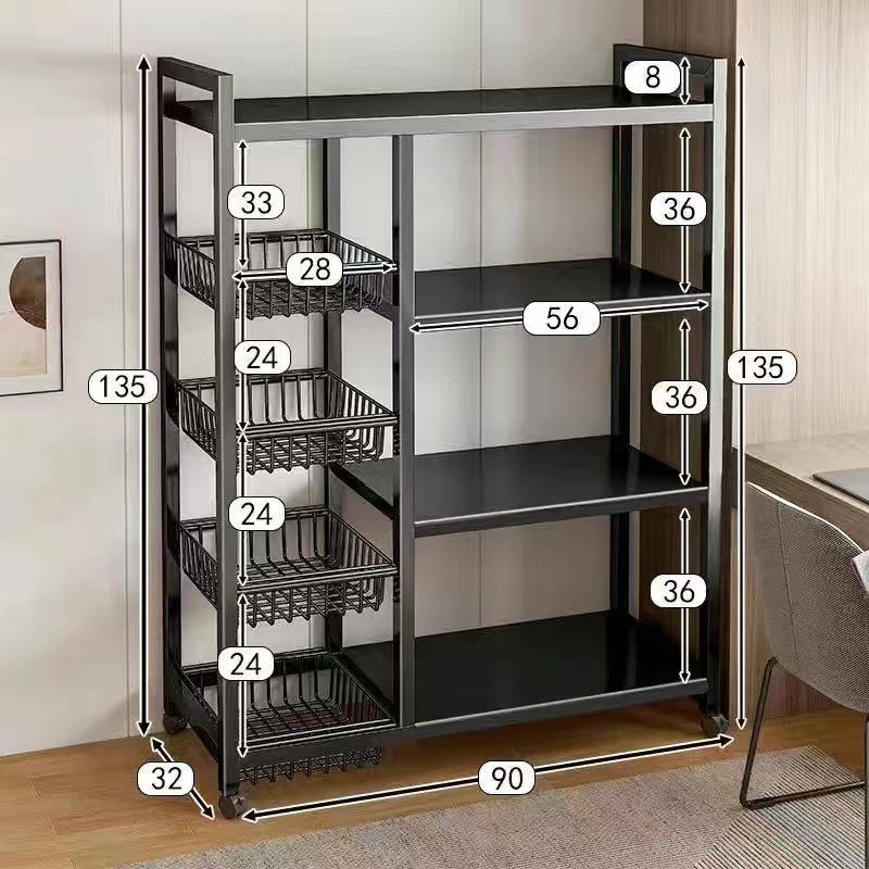 Floor-Standing Multi-Layer Kitchen Storage Rack for Fruits and Vegetables