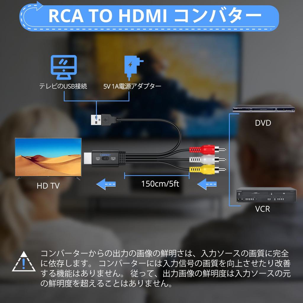 CAMWAY RCA в HDMI Переключаемый Видео AV в HDMI RCA в HDMI 3-цветный Мини CVBS Адаптер для Конвертера, 169/43 Конвертер, Поддержка 720P/1080P, Конвертер,