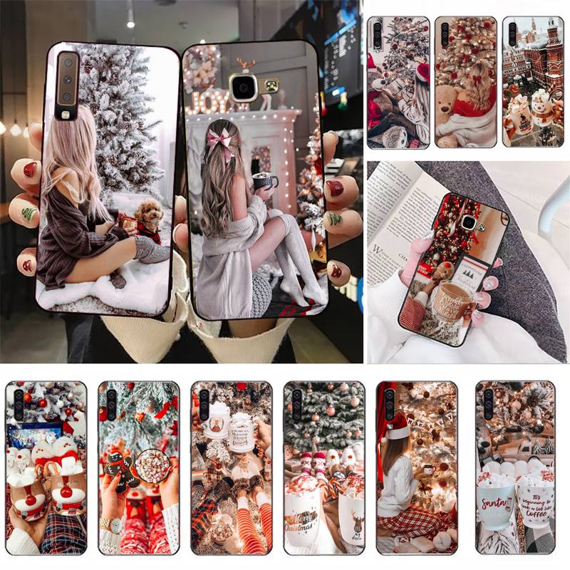 Чехол для телефона Christmas Tree Winter Coffee Girl для Samsung Galaxy A6 plus A51 30s 21S A10 70 40 Fundas Coque