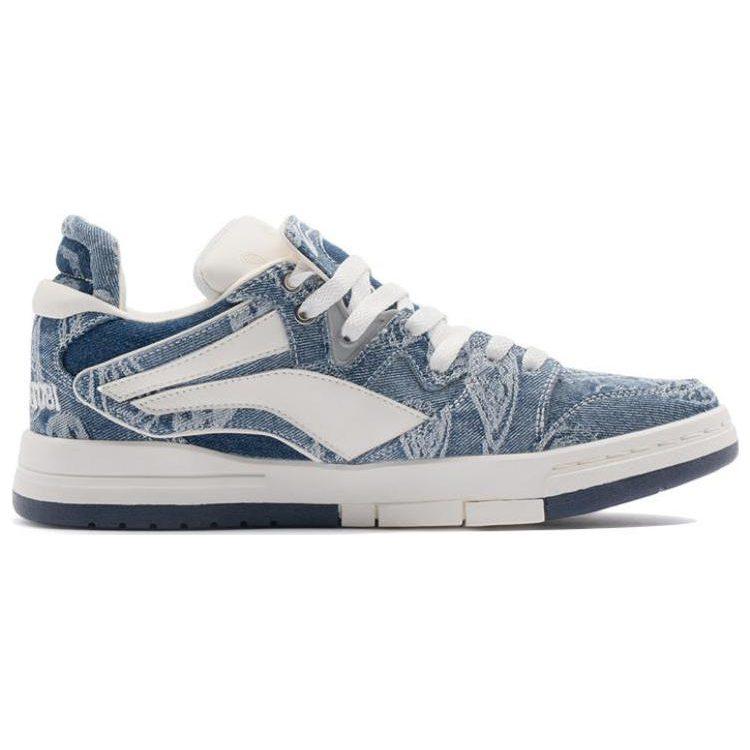 1807 X Li Ning Wave PRO Кеды для скейтборда Женские Низкие Синий Деним AECR066-2